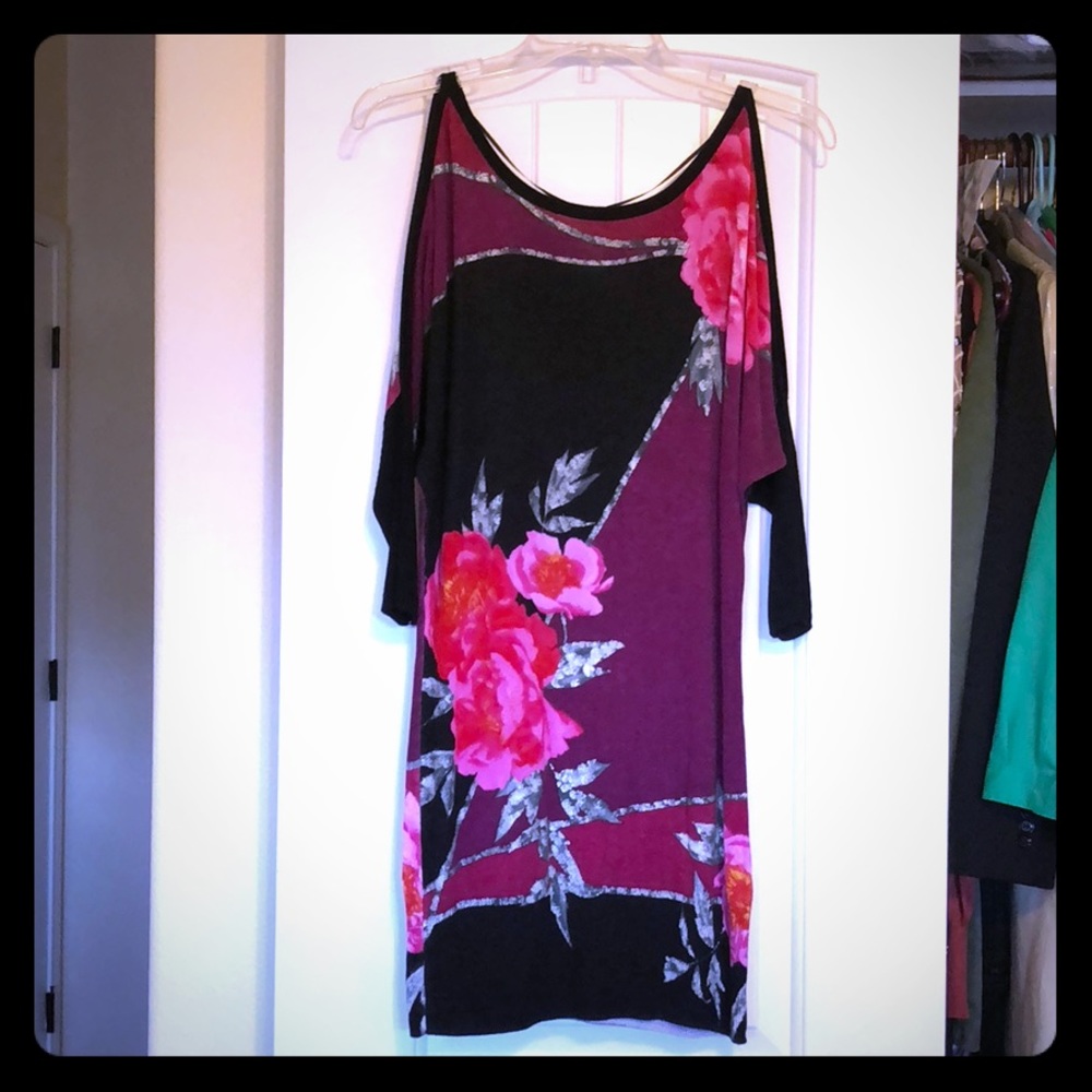 Cache floral tunic top or dress size small S